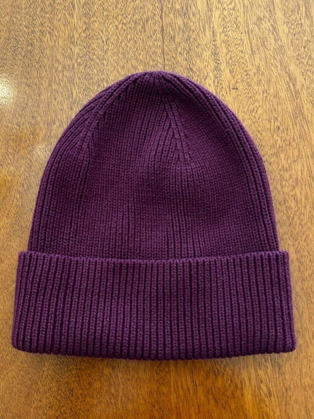 Purple knit ribbed GAP beanie
